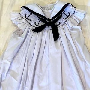 Zuccini Kids smocked sailor dress.